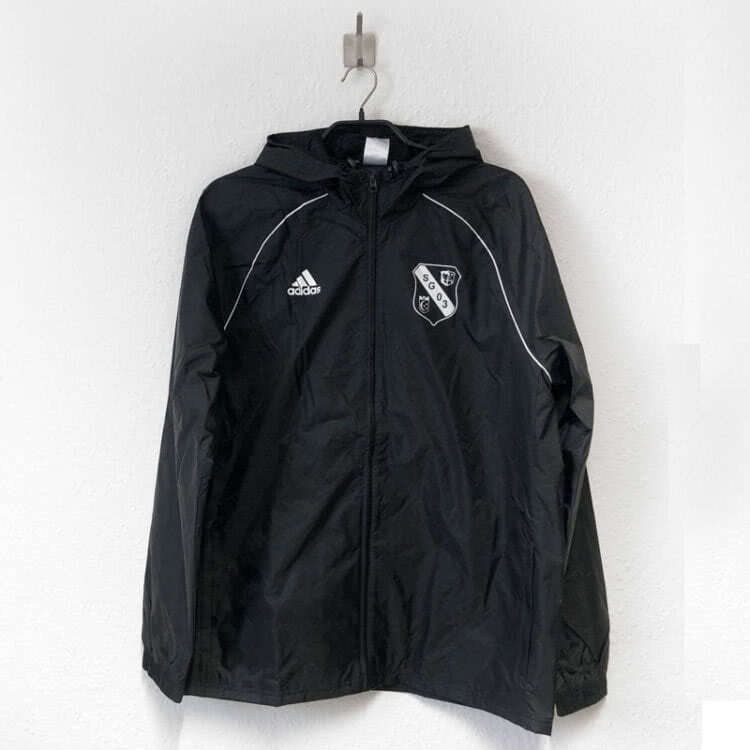 Die adidas Regenjacke mit Vereinslogo Bedruckung