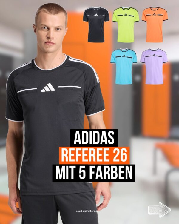 Das adidas Schiedsrichter Trikot 2026/2027 gibt es in 5 Farben