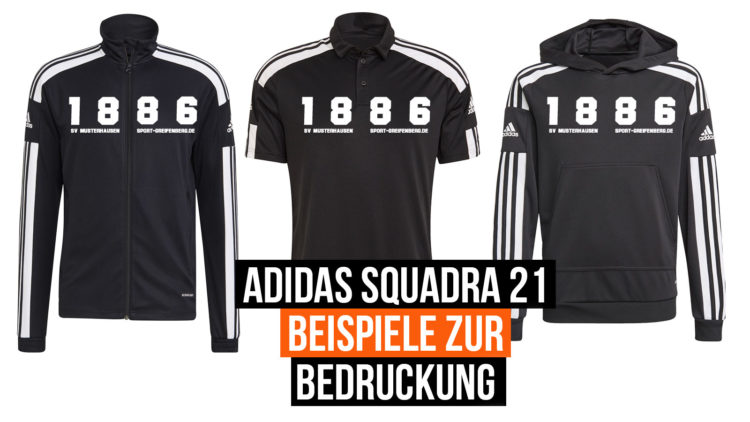 Beispiele für die adidas Squadra 21 Bedruckung