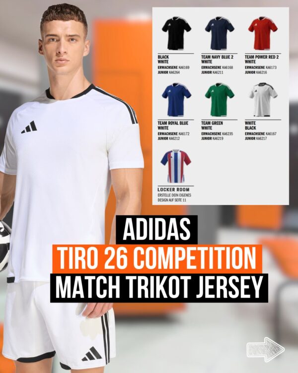 Das adidas Tiro 26 Competition Match Trikot tragen auch die Profis 2026/2027