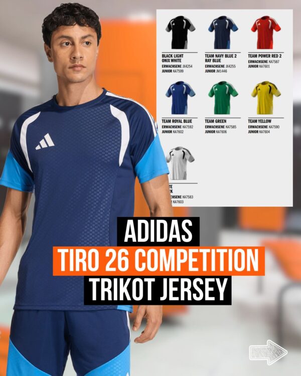 Das adidas Tiro 26 Competition Trikot Jersey als Fußball Trikotsatz Trikot der Saison 2026/2027
