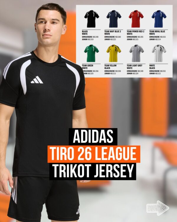 Das adidas Tiro 26 League Trikot für die Trikotsätze der Spielzeit 2026/2027