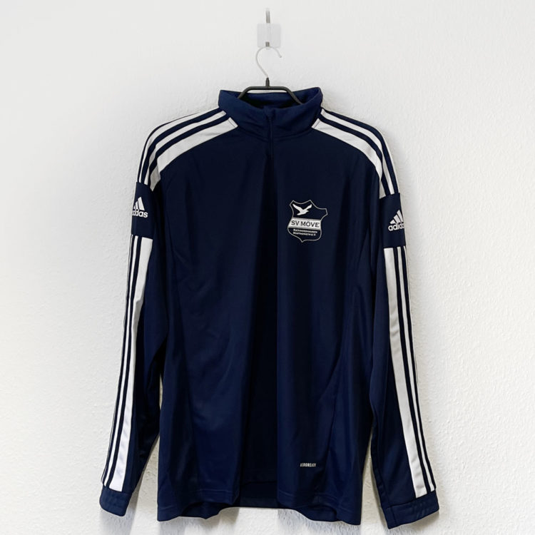 marine blaues adidas Training Top mit Vereinslogo Bedruckung in weiß