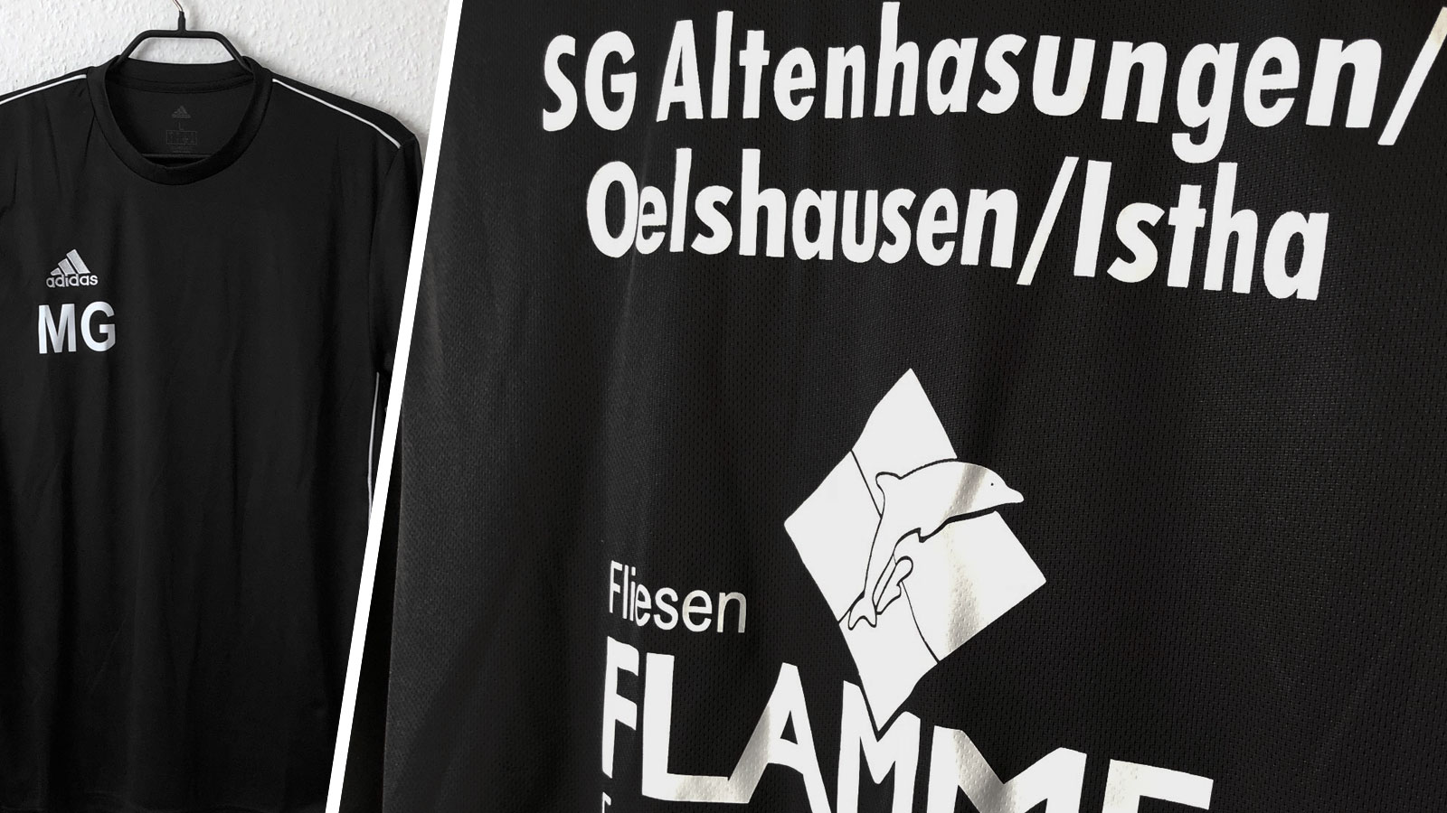 Die adidas Trainingsshirts mit Bedruckung der SG Altenhasungen/Oelshausen/Istha