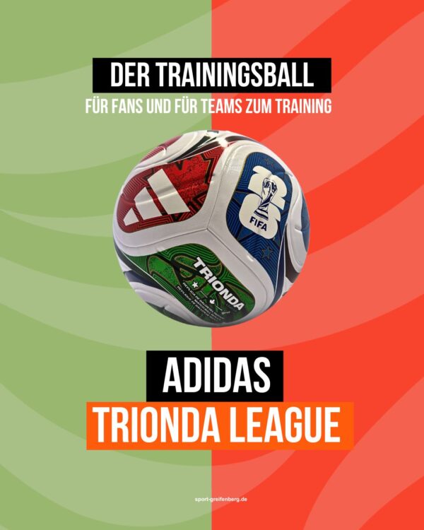 Der adidas Trionda League JD8030 ist der Trainingsball der WM 2026 für Vereine und Mannschaften