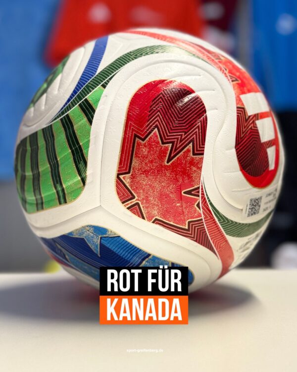 Die rote Farbe des adidas Trionda Pro steht für Kanada