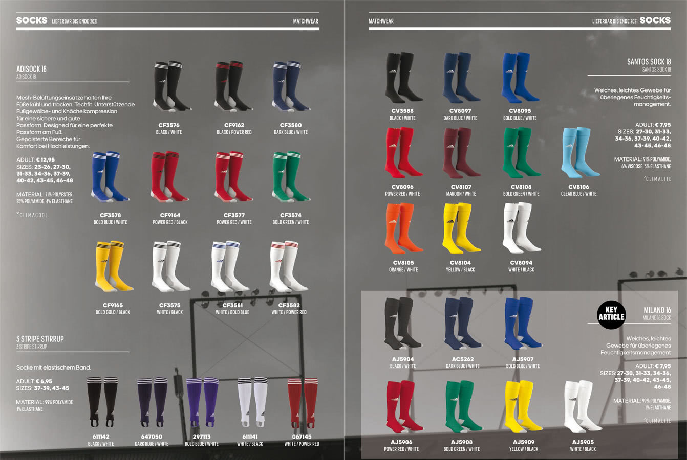 Neue Adidas Stutzen für Trikots und Trikotsätze (adisock 18 / santos 18)