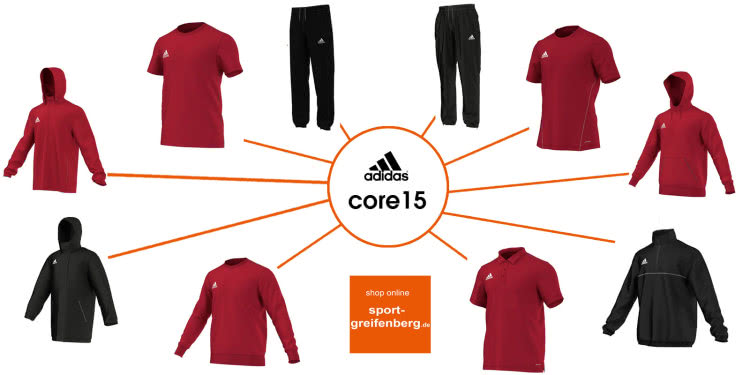 Die Adidas Core 15 Teamline mit allen Produkten