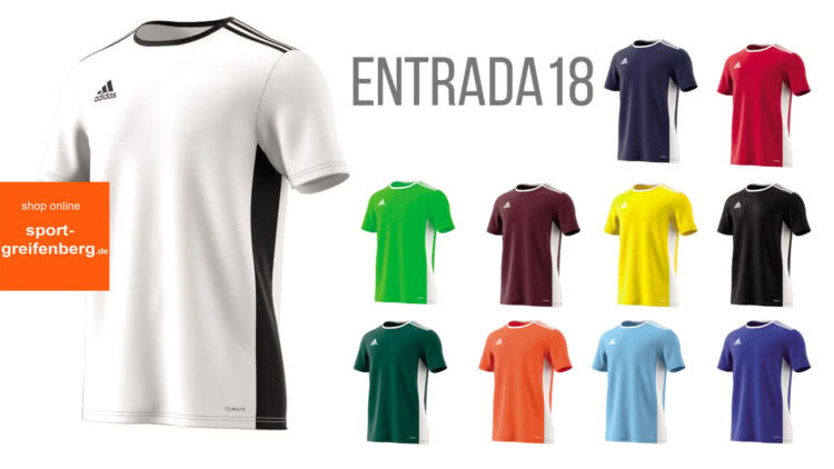 Das Adidas Entrada 18 Trikot und Jersey als günstiges Kurzarm Trikot