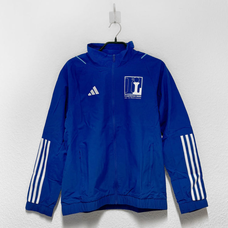 blaue adidas jacken zum turnen mit Logo