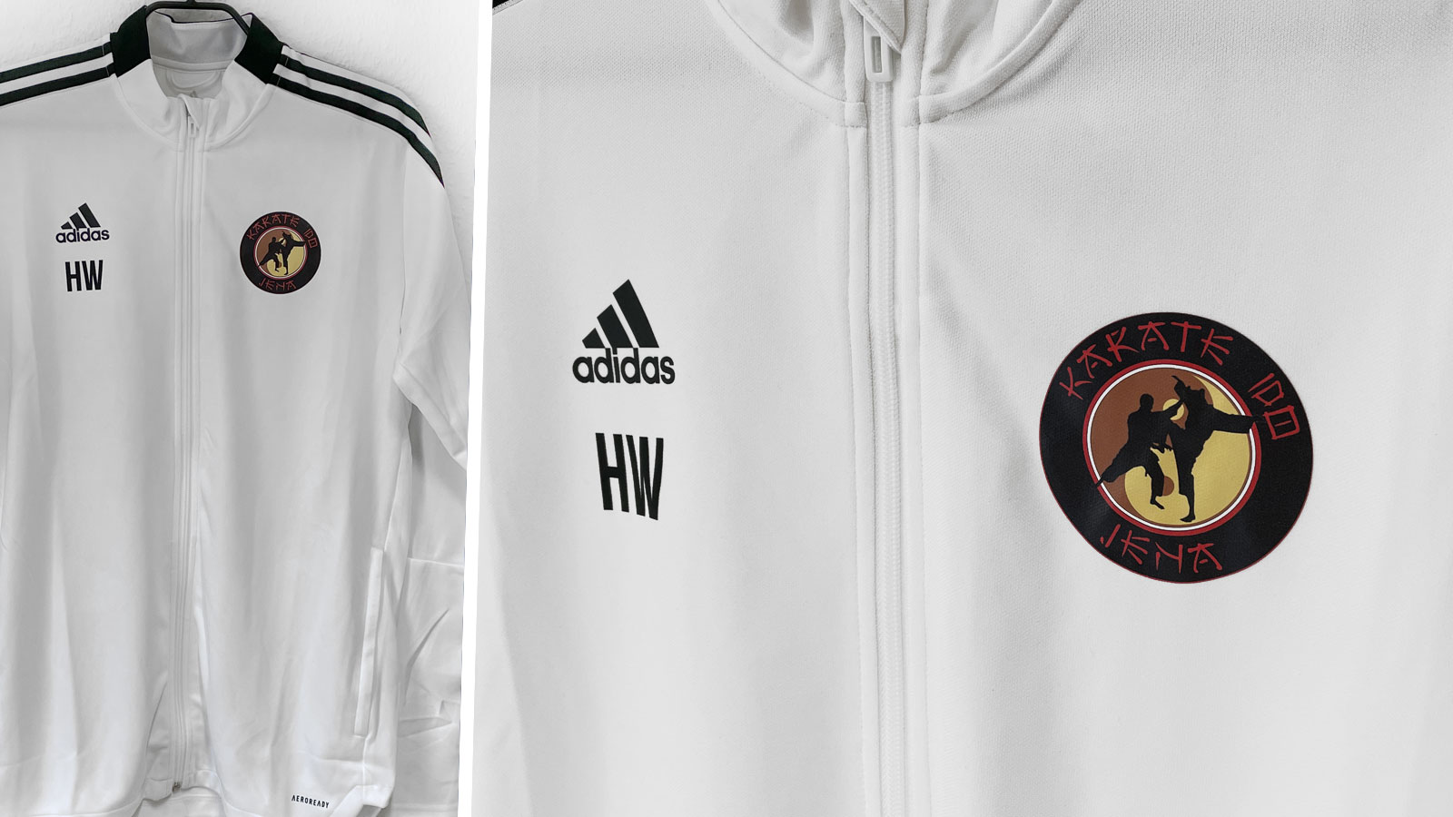 die adidas Karate Jacken mit Bedruckung des Emblems