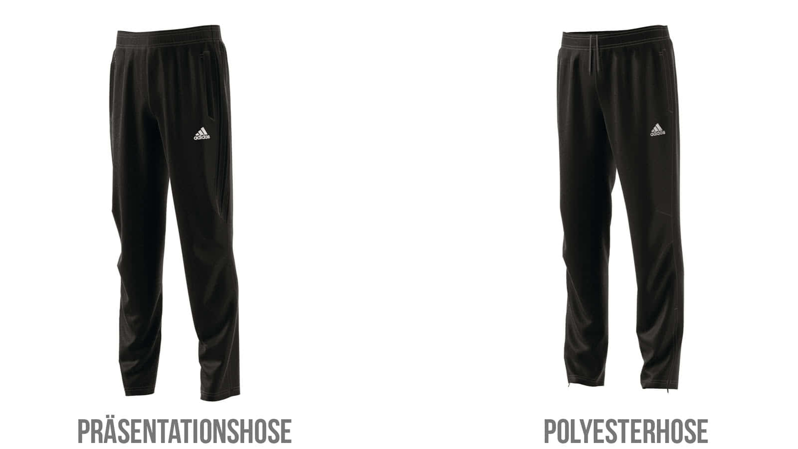 Die Adidas Präsentationshose und Polyesterhose
