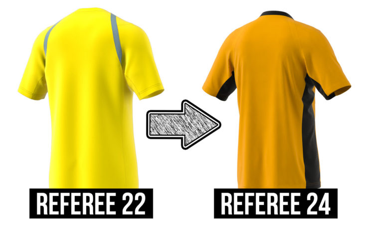die Rückseiten vom adidas Referee 22 und adidas Referee 24 im Vergleich