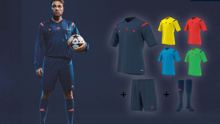 Das Adidas Referee Set mit Referee Trikot sowie Referee Short und Referee Stutzen