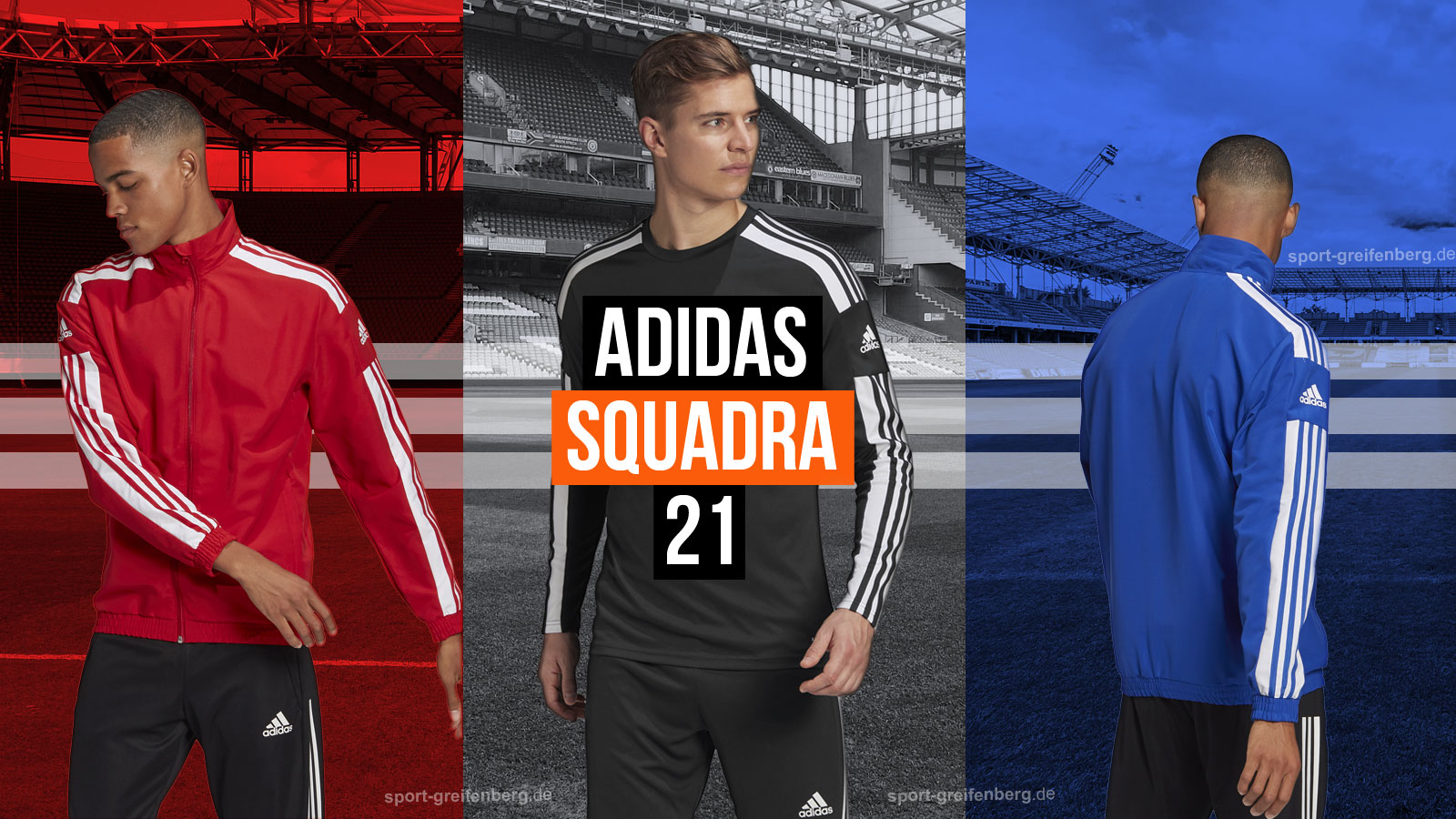 die adidas Squadra 21 Teamsport Kollektion mit Präsentationsanzug und Co