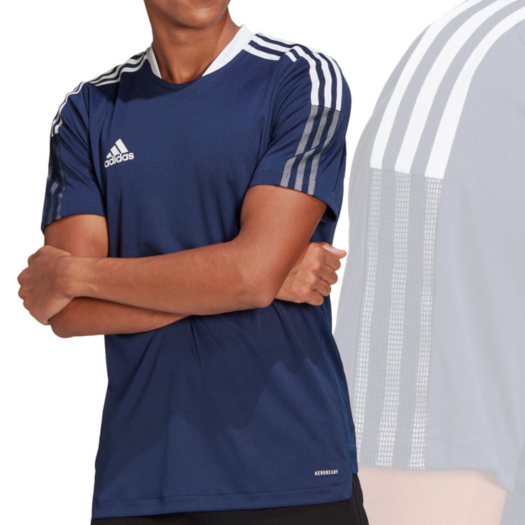 Das adidas Tiro 21 Training Jersey (Trainingsshirt) in dark navy blue (marine)