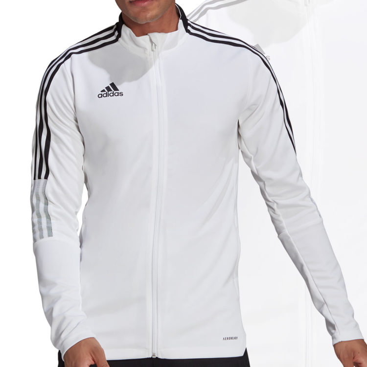 Die adidas Tiro 21 Track Top Training Jacket (Trainingsjacke) in weiß