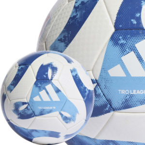 Der adidas Tiro League TB als Trainingsball in weiß royal (HT2429)