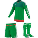 Das Adidas Top 15 Torwart Set in green mit Torwarttrikot und Hose