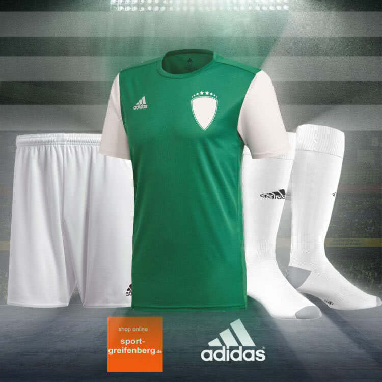 adidas trikotsatz Estro 19 grün (Trikot) weiß (Hose) weiß (stutzen)