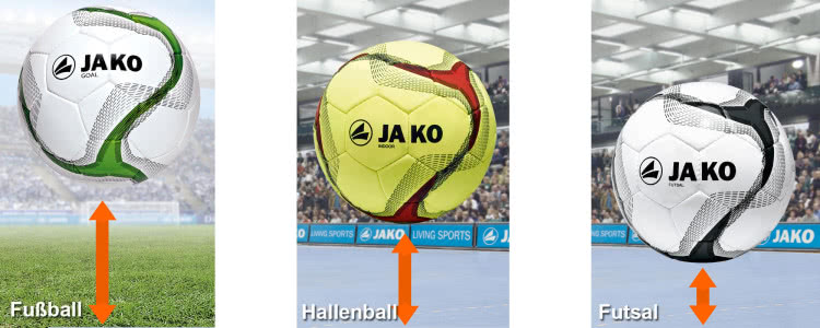 Futsal sowie Hallenball und Indoor Ball im direkten Vergleich der Fußbälle