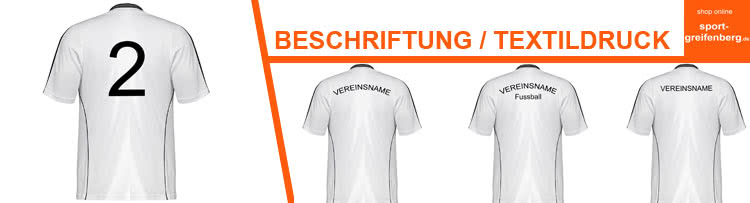 Die Beschriftung und Textildruck im Shop