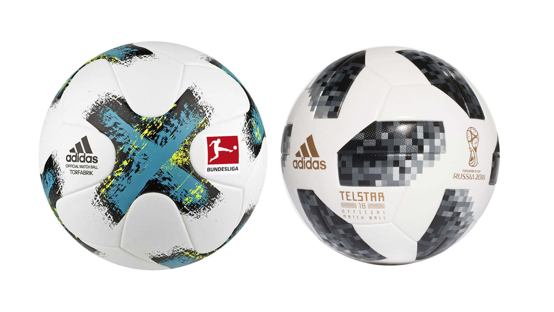 Der Bundesliga Ball und WM Ball im Vergleich