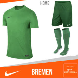 Nike Bremen Trikot Hosen Stutzen 2017/2018 Home mit dem grünen Heim Trikot