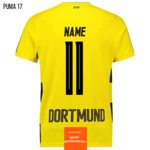 BVB Trikot mit Namen und Nummern bedruckt (Puma Schrift)