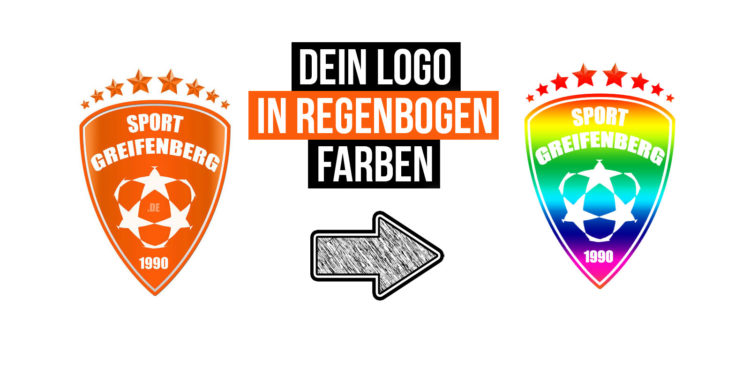 lass dein Logo in Regenbogenfarben bedrucken