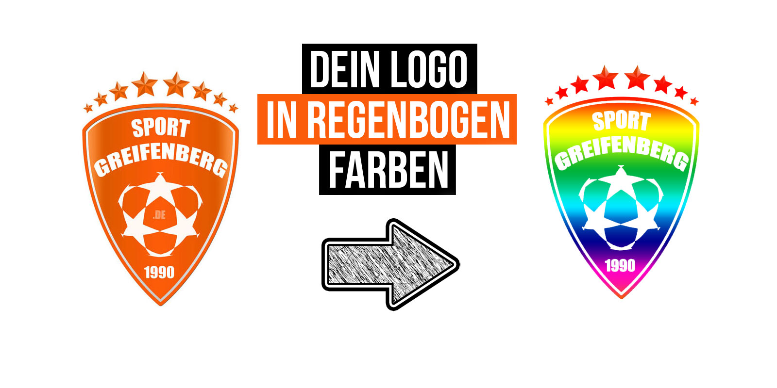 lass dein Logo in Regenbogenfarben bedrucken