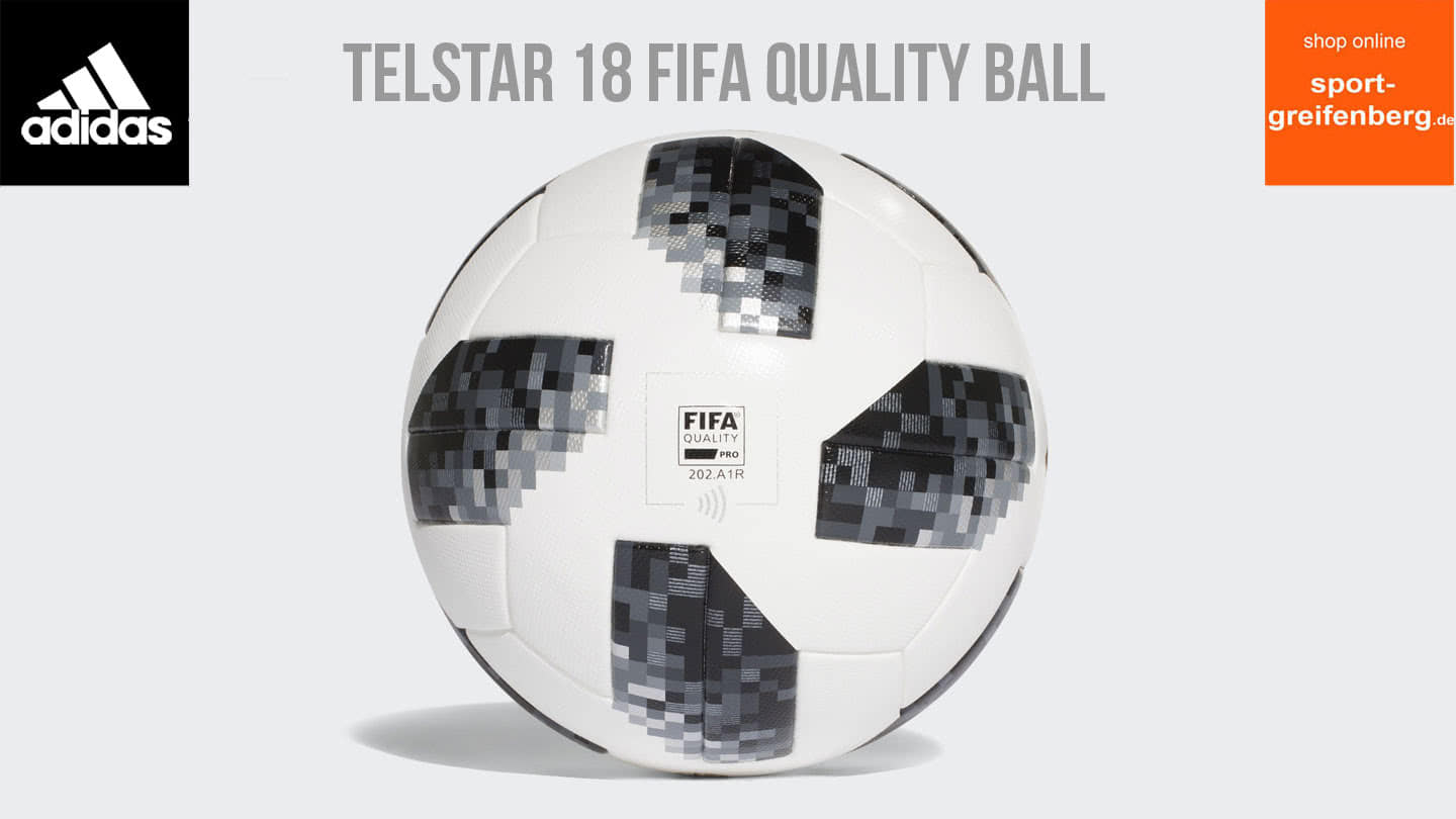 Der adidas Telstar 18 der WM 2018 Ball mit Fifa Quality