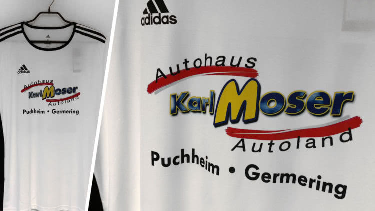 die adidas Trikots farbiger Werbung des FC Puchheim
