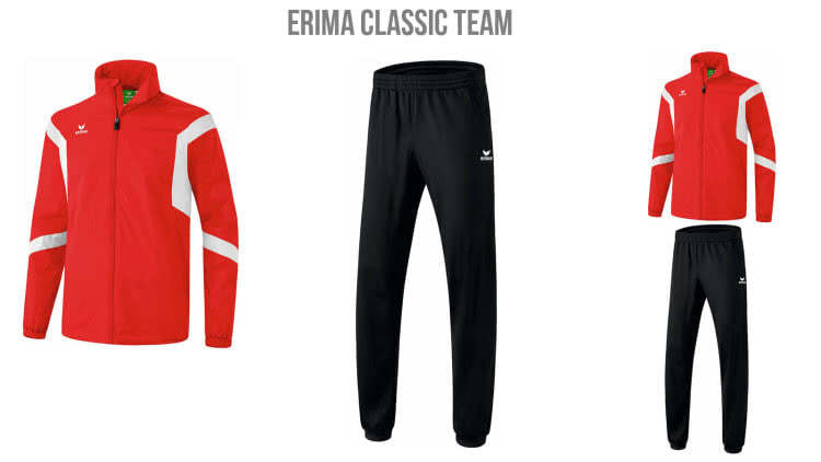 Die Erima Classic Team Trainingsanzüge mit dem Präsentationsanzug + Polyesteranzug