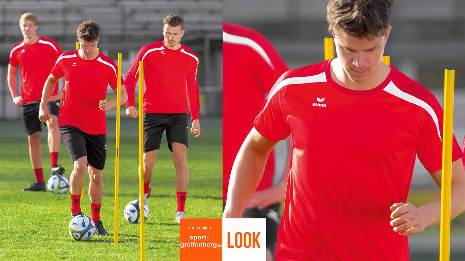Erima Fußball Training Set rot mit Shirt und Short