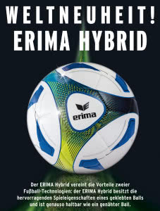 Der Erima Hybrid Training als einziger Trainingsball mit geklebter und genähter Naht