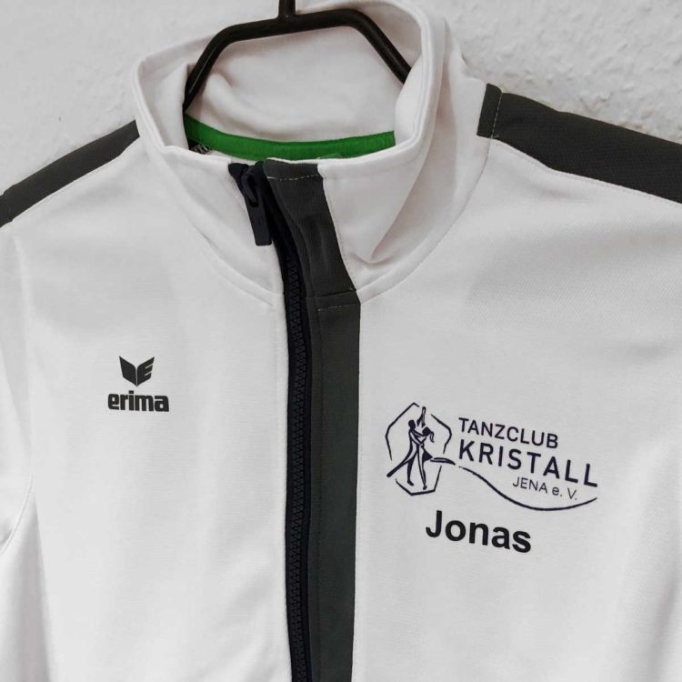 Erima Trainingsjacke mit Druck des Tanzclub Kristall Jena