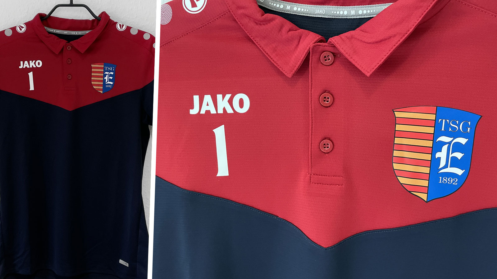 das Jako Poloshirt mit Vereinslogo Druck des eigenen Wappens