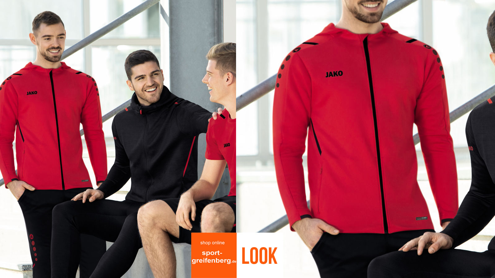 Das Jako Sport Outfit Challenge in rot als komplettes Set