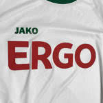 Jako Trikots mit Druck Ergo Logo als farbige Werbung