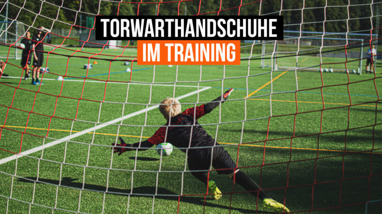 Neue Torwarthandschuhe im Training tragen