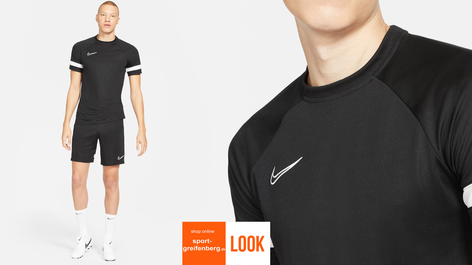 das Nike Academy Kurzarm Training Set in schwarz