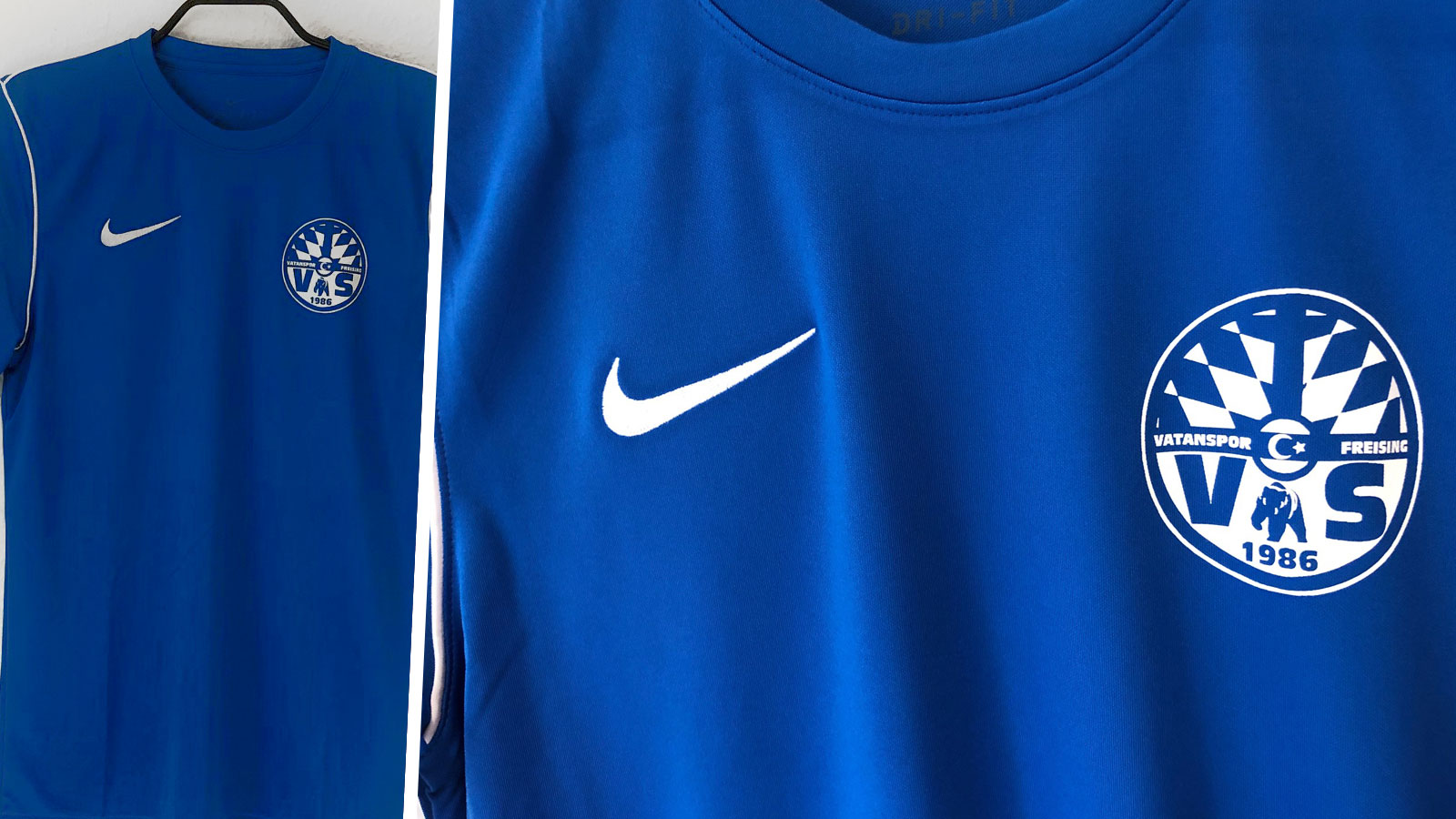 Das Beispiel für ein Nike Jersey mit Vereinswappen Bedruckung