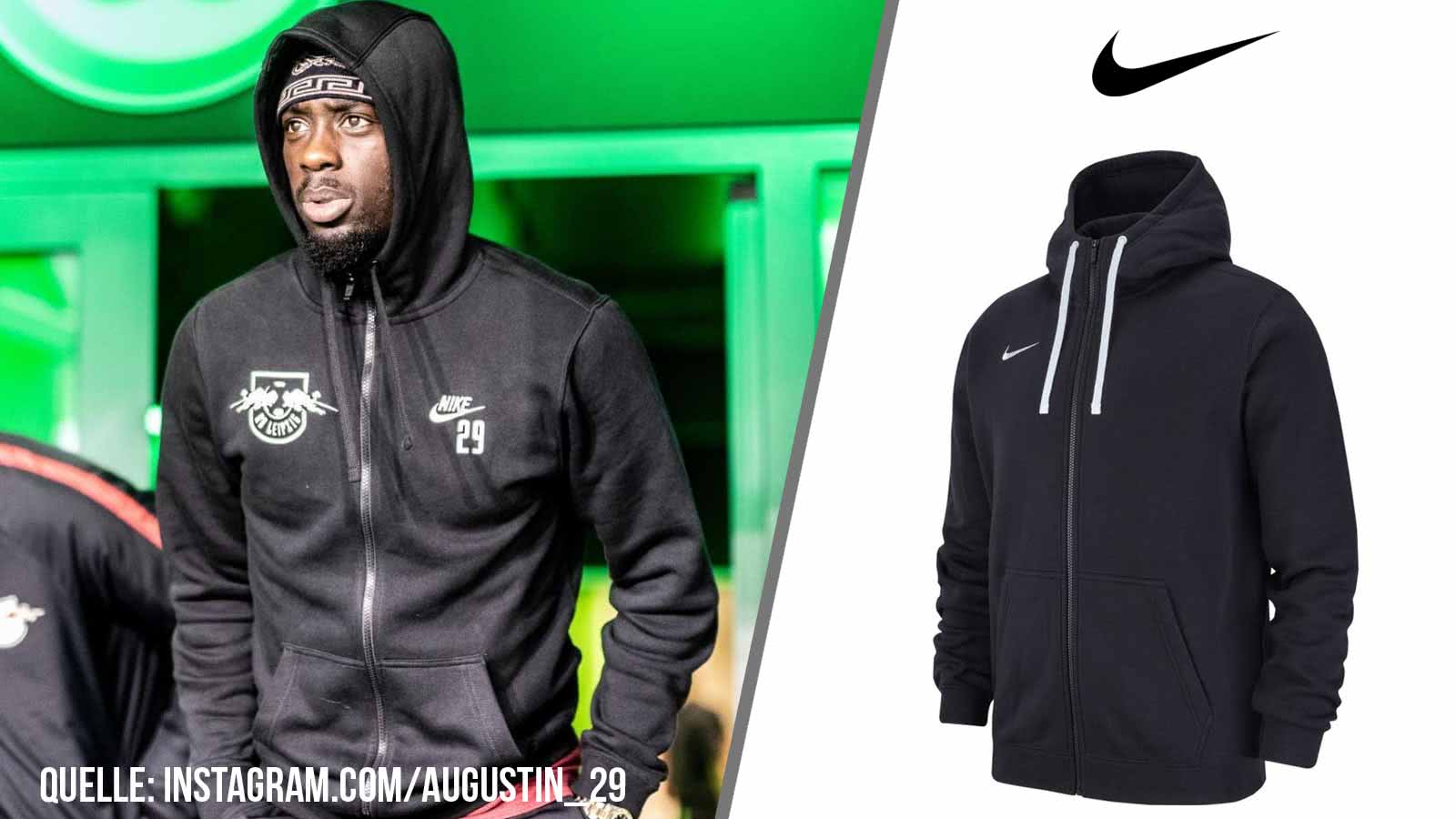 Die Nike Kapuzen Trainingjacke mit Vereinslogo wie die Bundesliga Teams