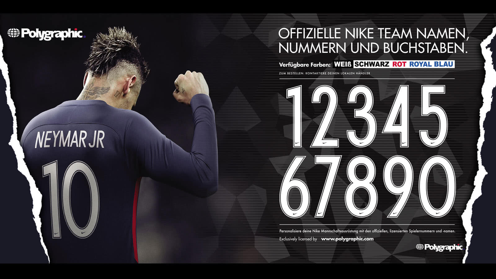 Die Original Nike Trikot Nummern 2018/2019 Schriftart für Trikots und Sportartikel