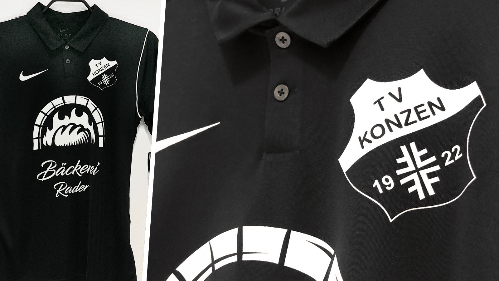 die Nike Polo Shirt mit Aufdruck des TSV Konzen