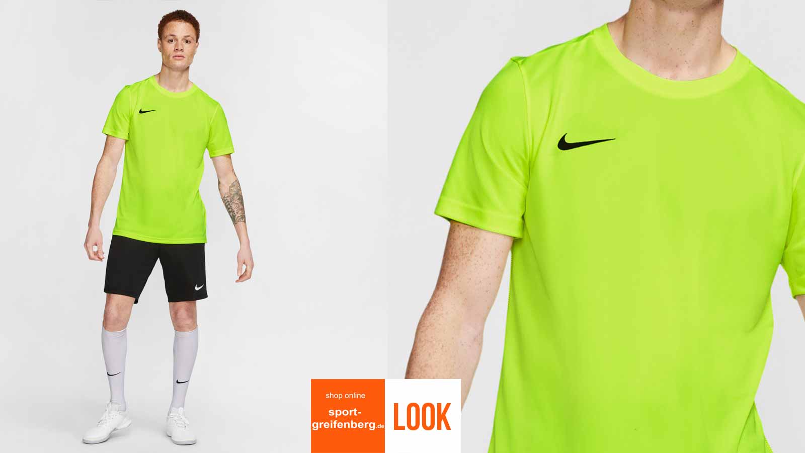 das Nike Trikot Set Park Volt green und Short