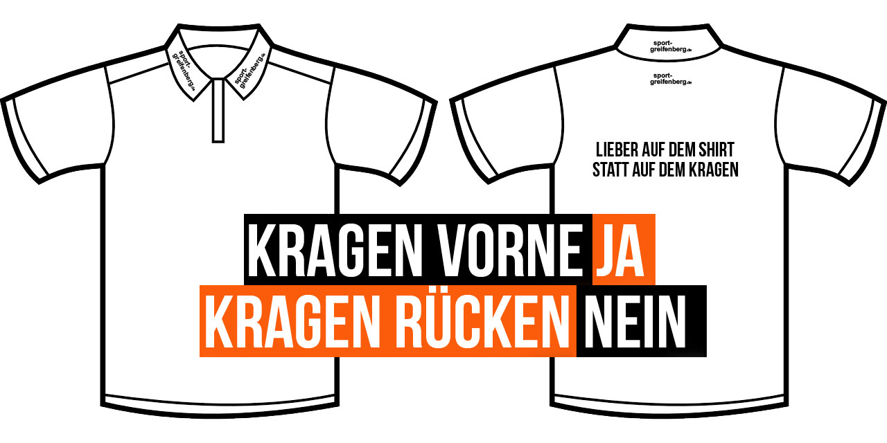 Das Poloshirt mit Logo auf dem Kragen