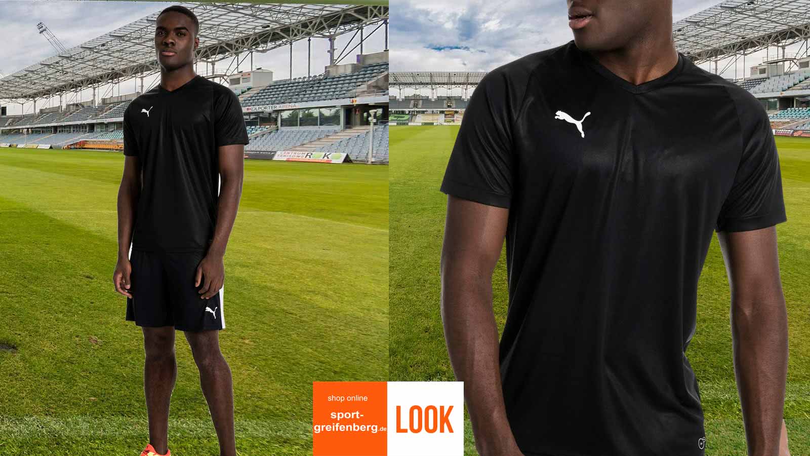 Puma Fußball Training Set Liga in schwarz mit Shirt und Short