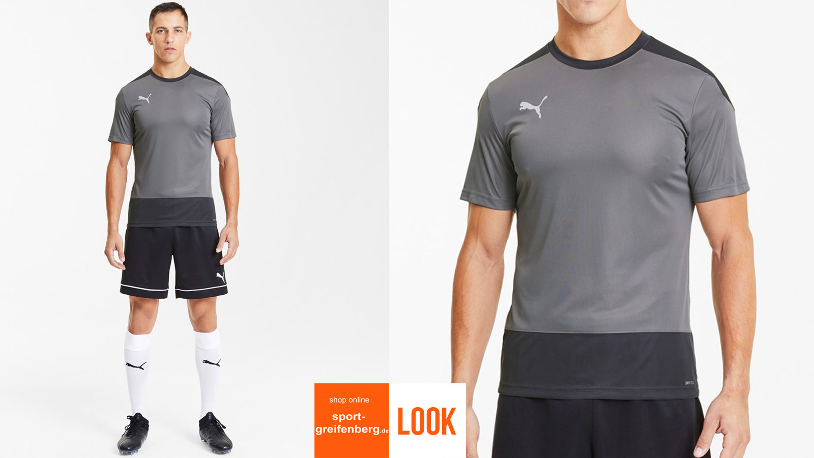 Puma Fußball Training set grau mit Shirt und Short